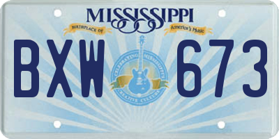 MS license plate BXW673