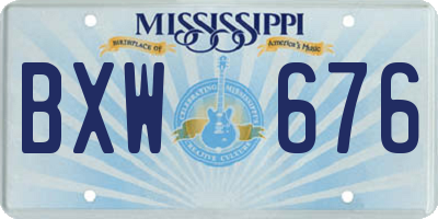 MS license plate BXW676
