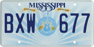 MS license plate BXW677