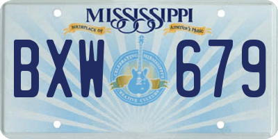 MS license plate BXW679