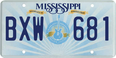 MS license plate BXW681