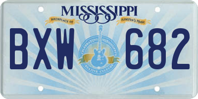 MS license plate BXW682