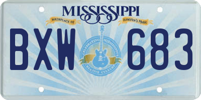 MS license plate BXW683