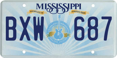MS license plate BXW687