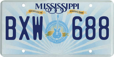MS license plate BXW688