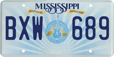 MS license plate BXW689