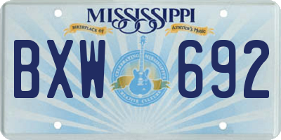 MS license plate BXW692