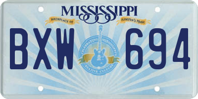 MS license plate BXW694