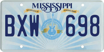 MS license plate BXW698