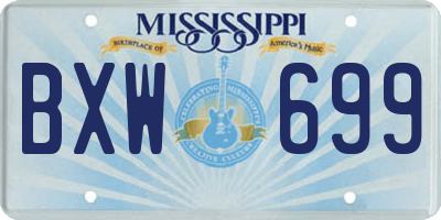 MS license plate BXW699