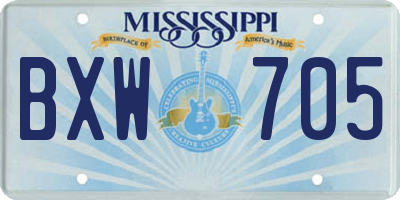 MS license plate BXW705