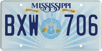 MS license plate BXW706