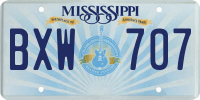 MS license plate BXW707