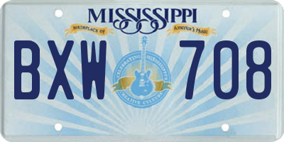 MS license plate BXW708