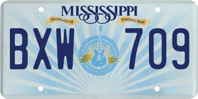 MS license plate BXW709
