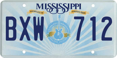 MS license plate BXW712