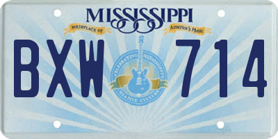 MS license plate BXW714