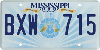 MS license plate BXW715