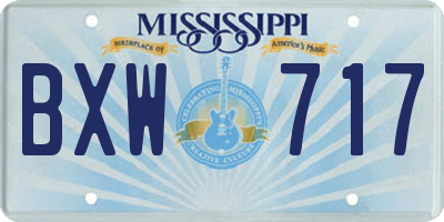 MS license plate BXW717