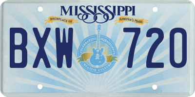 MS license plate BXW720