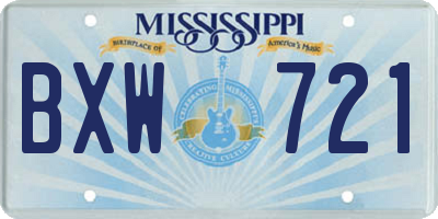 MS license plate BXW721