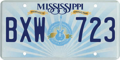 MS license plate BXW723