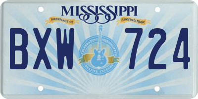 MS license plate BXW724