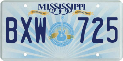 MS license plate BXW725