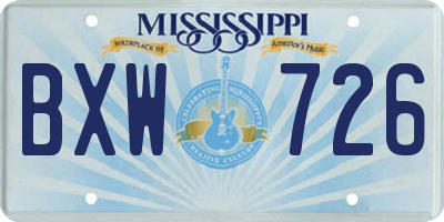 MS license plate BXW726