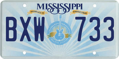 MS license plate BXW733