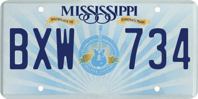 MS license plate BXW734
