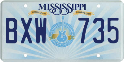 MS license plate BXW735