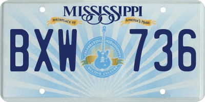 MS license plate BXW736