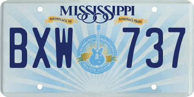 MS license plate BXW737