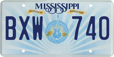 MS license plate BXW740