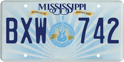 MS license plate BXW742