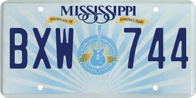 MS license plate BXW744