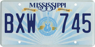 MS license plate BXW745