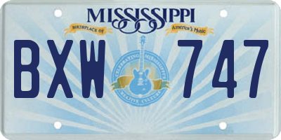 MS license plate BXW747