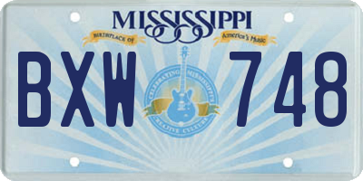 MS license plate BXW748