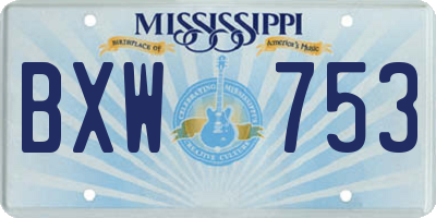 MS license plate BXW753