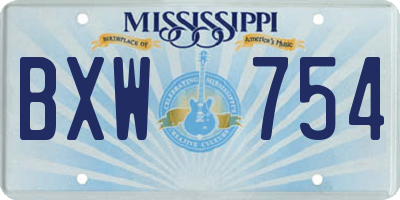 MS license plate BXW754