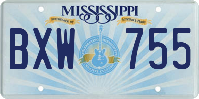 MS license plate BXW755