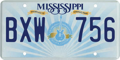 MS license plate BXW756