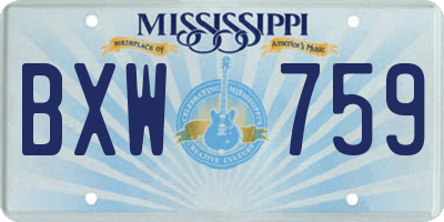 MS license plate BXW759