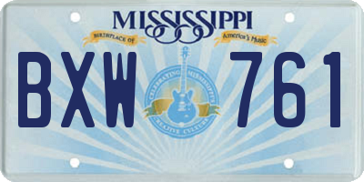 MS license plate BXW761