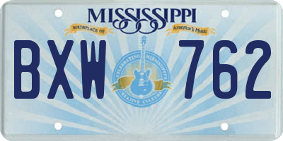 MS license plate BXW762
