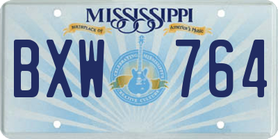 MS license plate BXW764