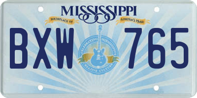 MS license plate BXW765