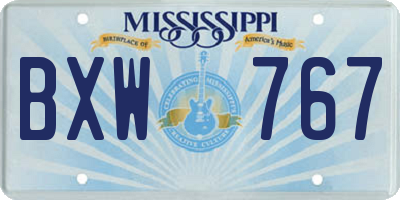 MS license plate BXW767